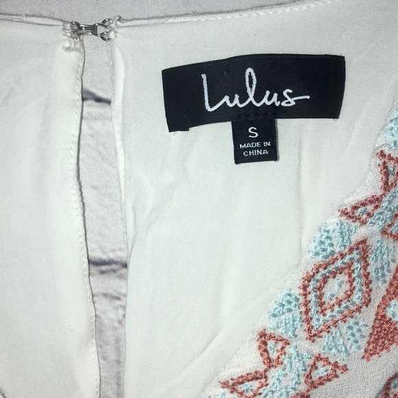 Lulu’s Sunflower White Embroidered Dress Small - Picture 6 of 8